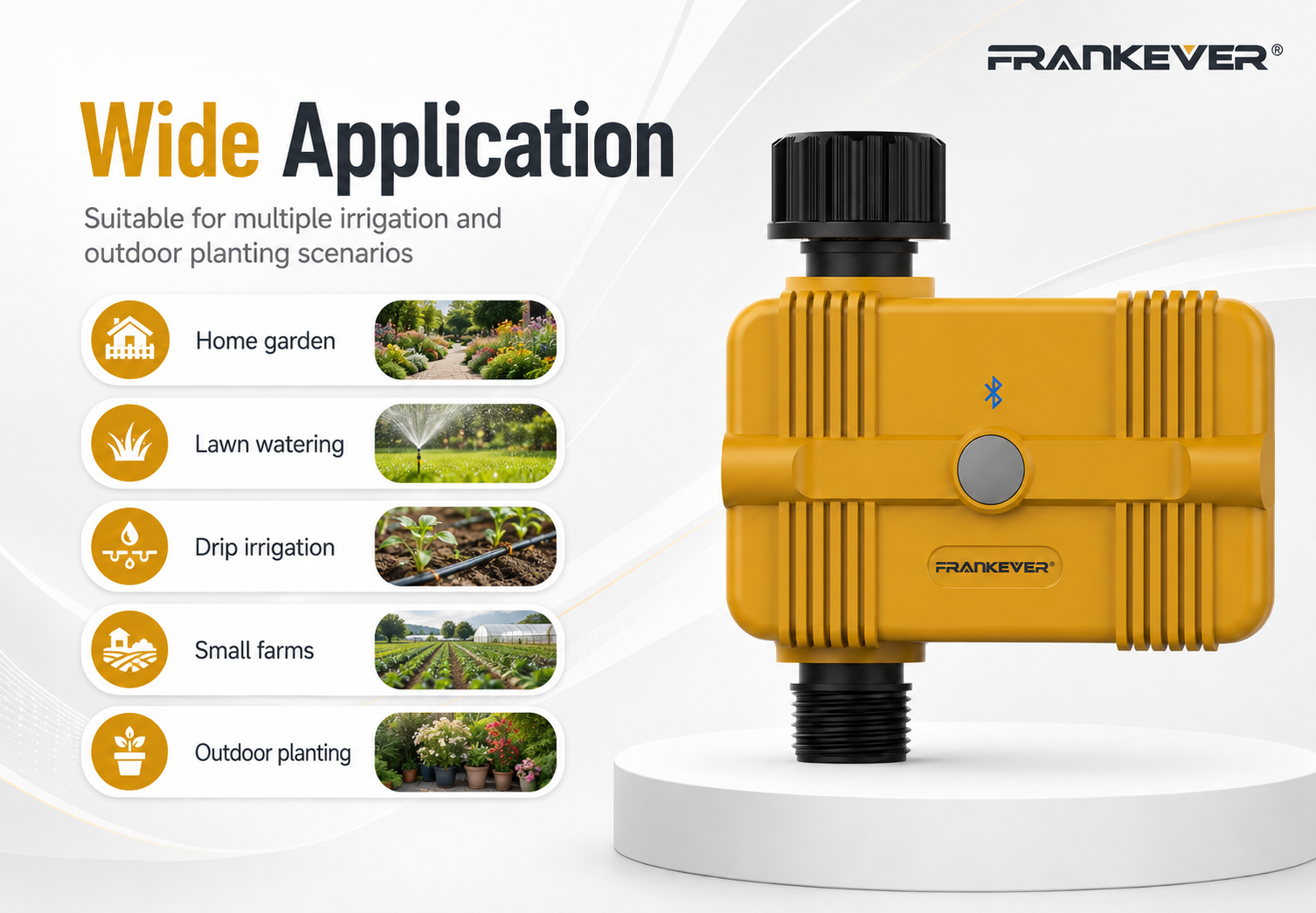 FrankEver FK-WT03B smart water timer for garden lawn drip irrigation small farms and outdoor planting