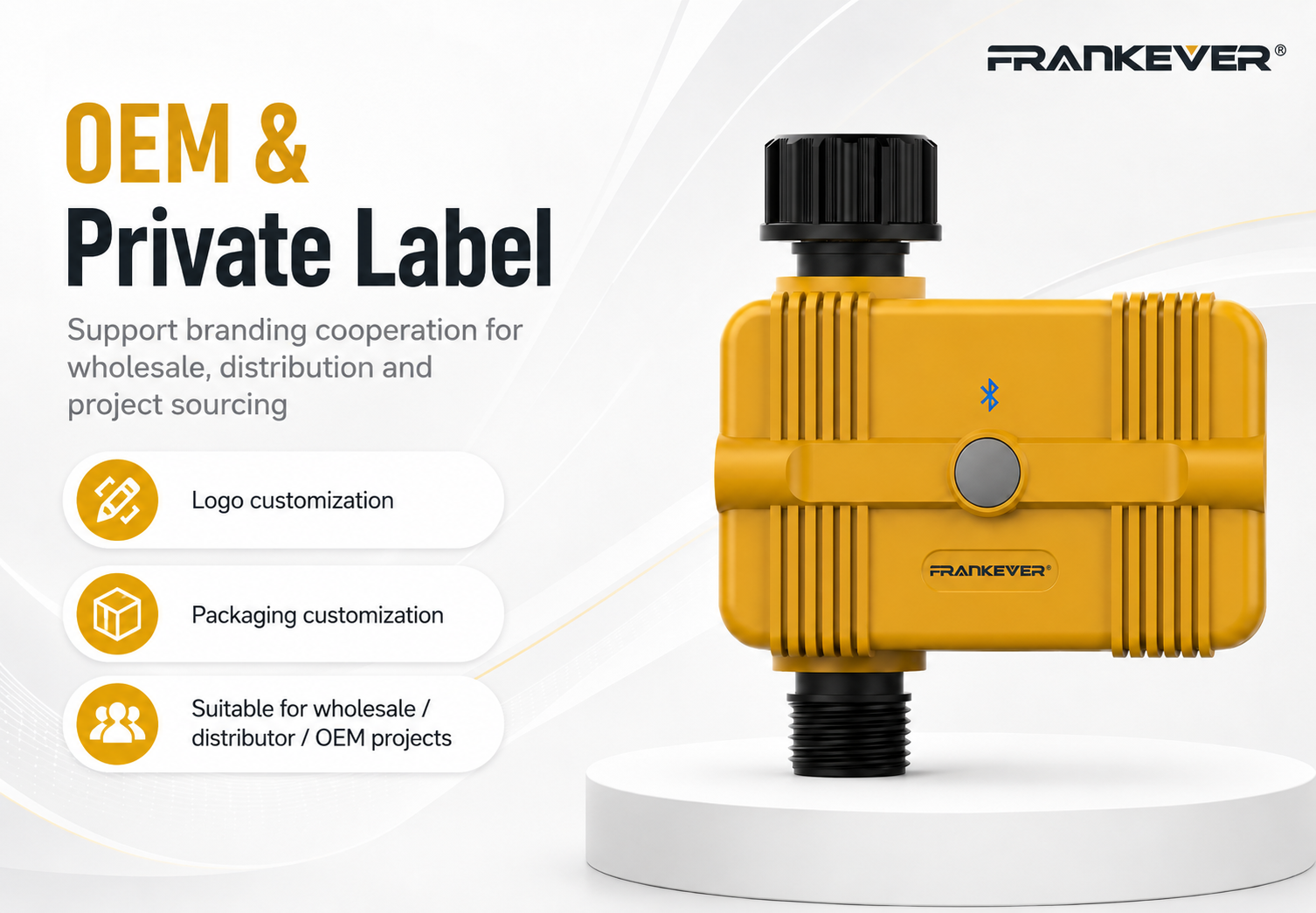 FrankEver FK-WT03B smart water timer for OEM private label wholesale and distributor projects